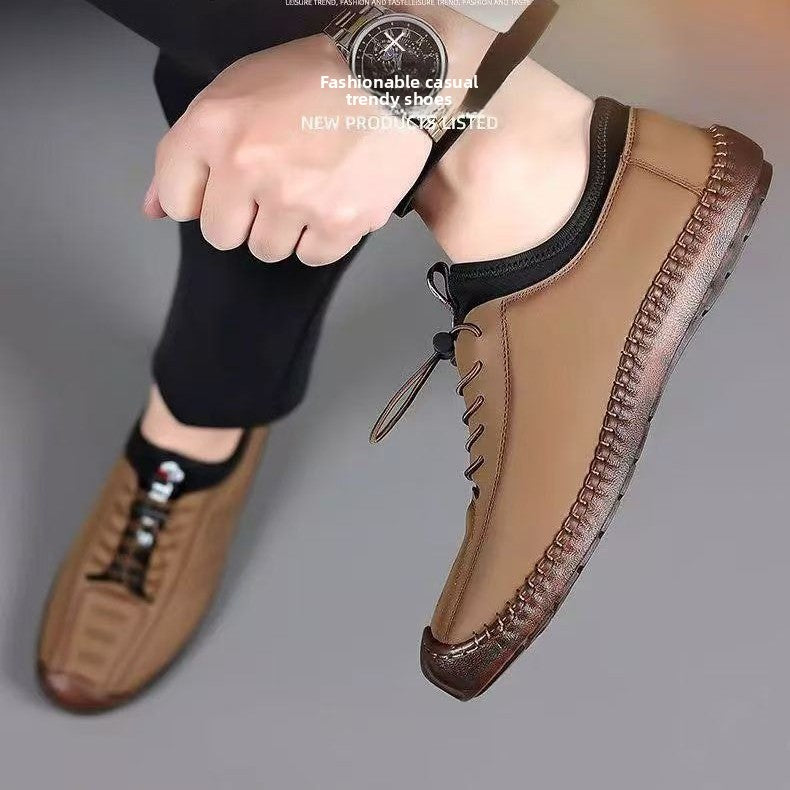 Summer men's soft leather casual shoes