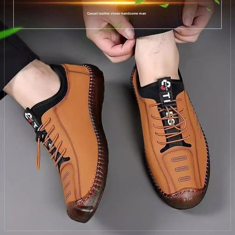 Summer men's soft leather casual shoes