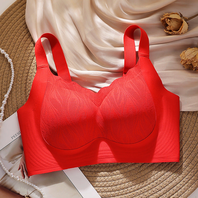 Big-breasted thin-cup lace adjustable non-magnetic women's underwear