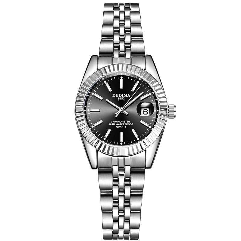 Gold Band Calendar Luminous Waterproof Watch