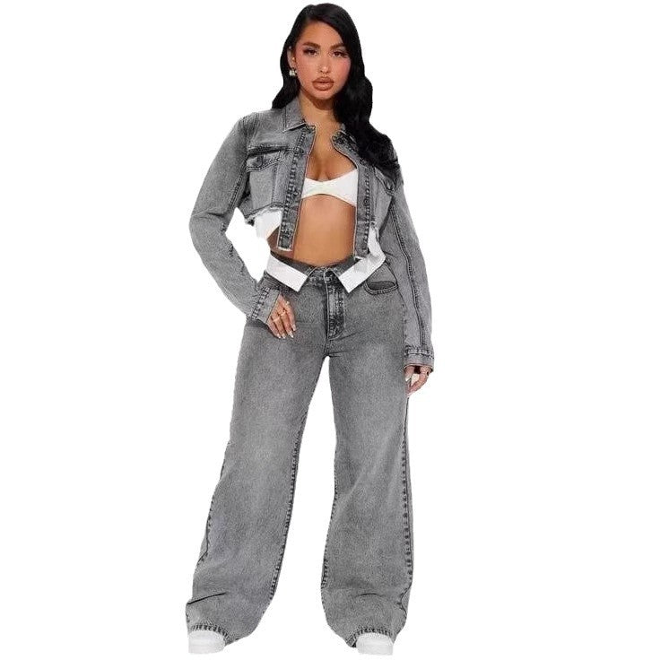 Women's short blouse and long pants set