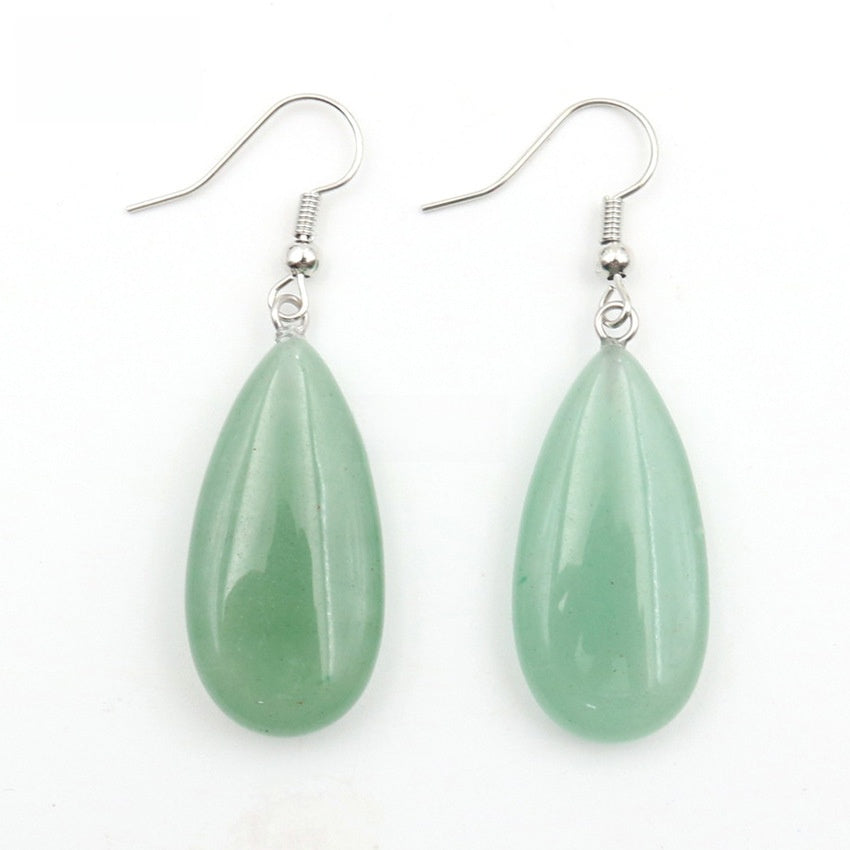 Natural Crystal Drop Earrings