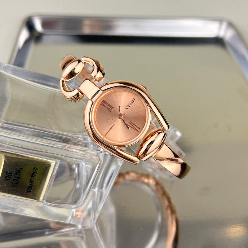 Vintage Button Bracelet Watch Fashion Quartz Women's Wristwatch.