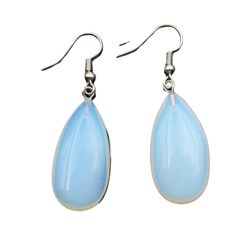 Natural Crystal Drop Earrings