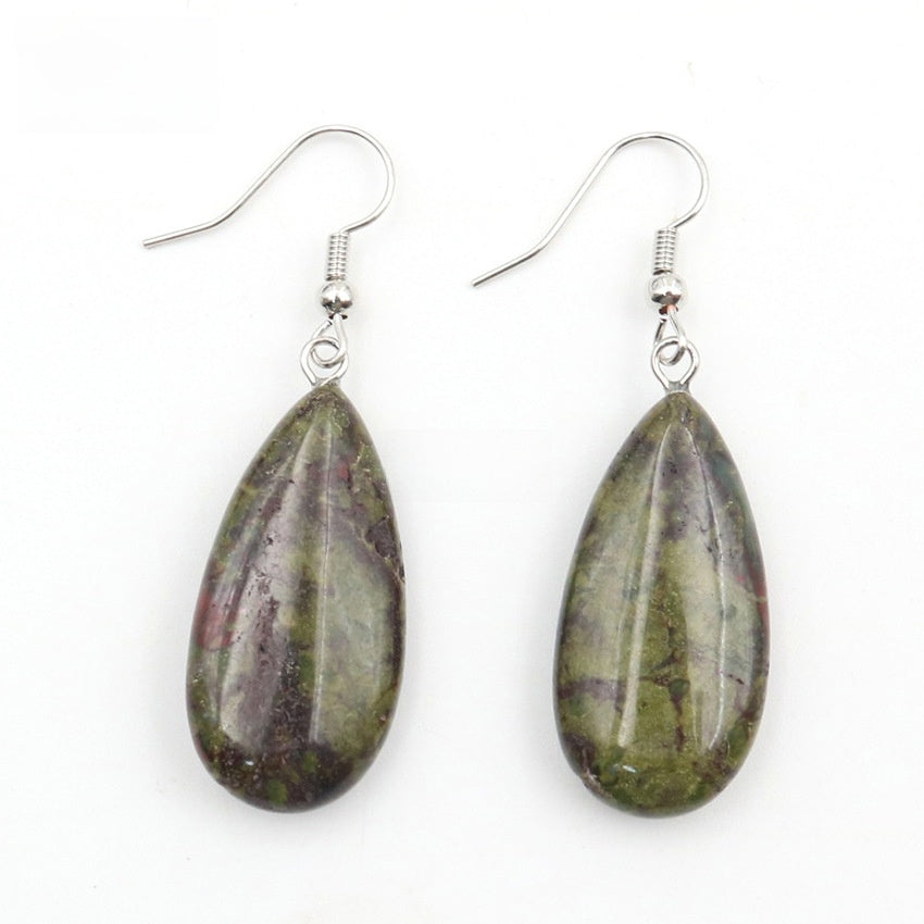 Natural Crystal Drop Earrings