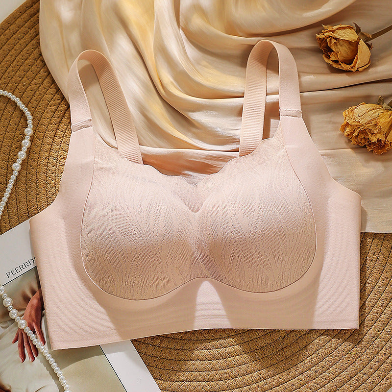 Big-breasted thin-cup lace adjustable non-magnetic women's underwear