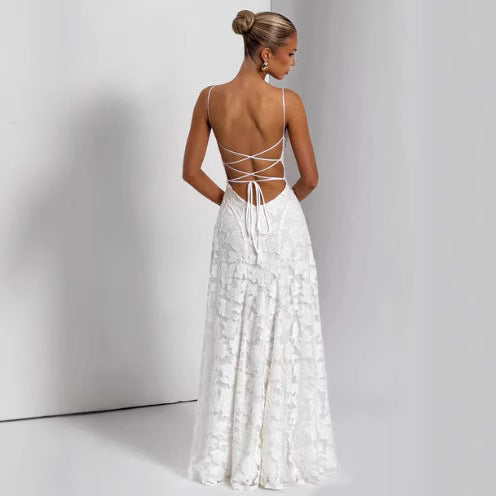 Women's halter backless dress