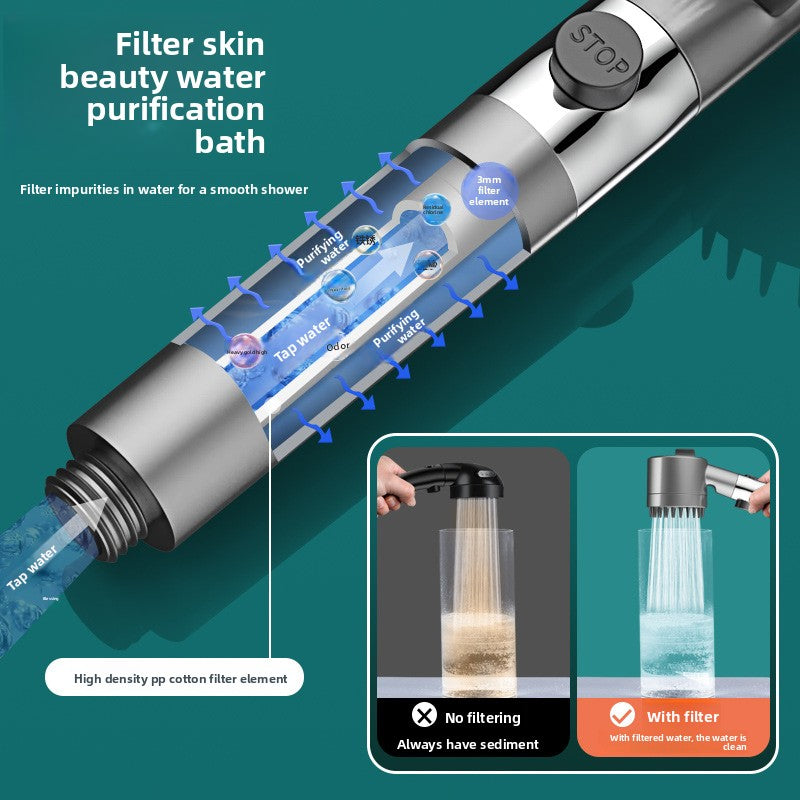 Powerful pressurized shower head for the bathroom