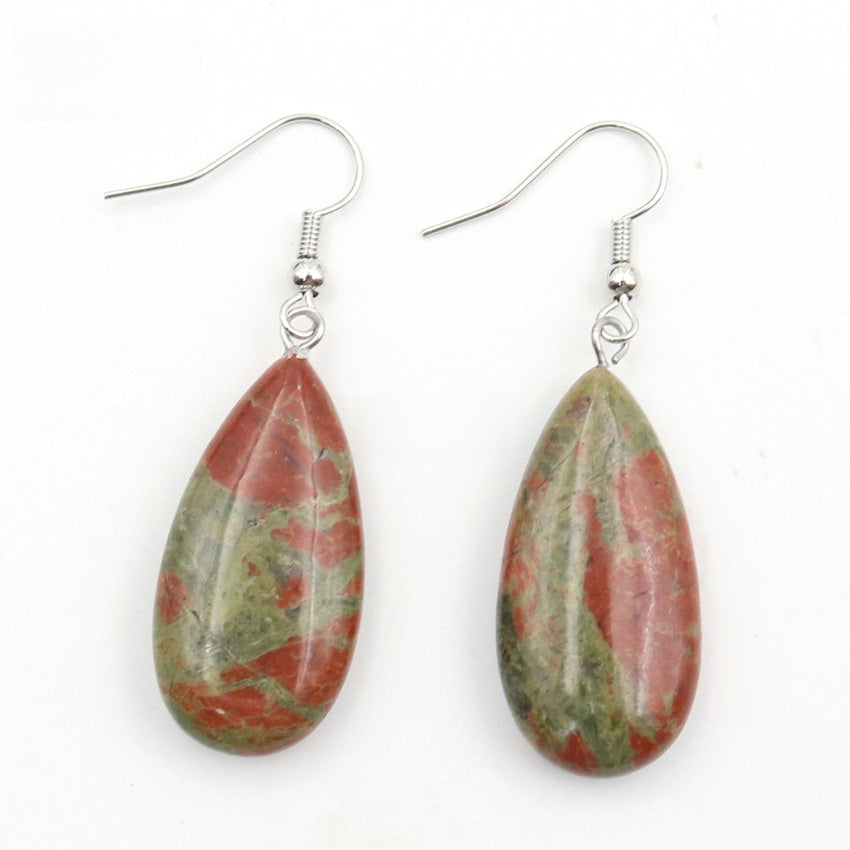 Natural Crystal Drop Earrings