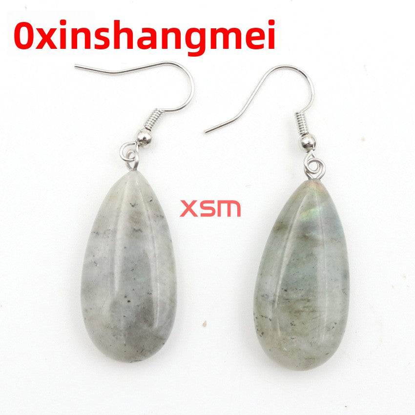 Natural Crystal Drop Earrings