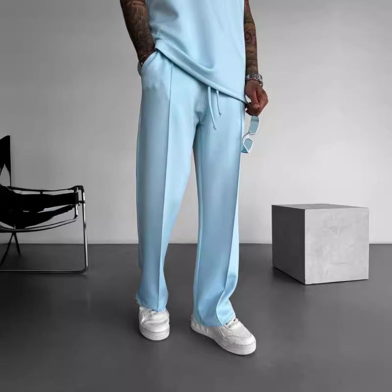 Loose straight-cut sports casual trousers