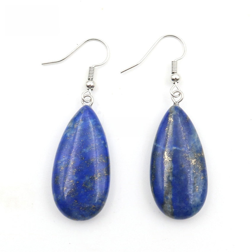 Natural Crystal Drop Earrings