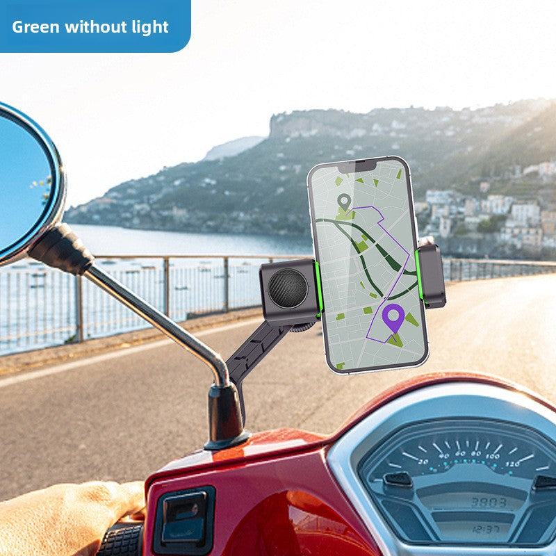 Bicycle flashlight anti-shedding mobile phone stand