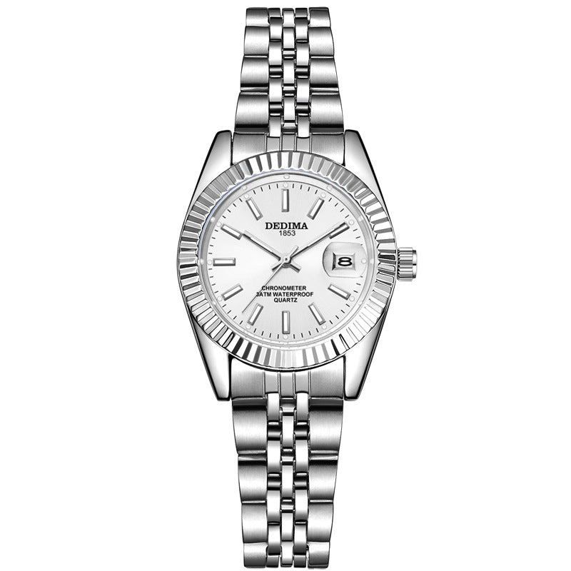 Gold Band Calendar Luminous Waterproof Watch