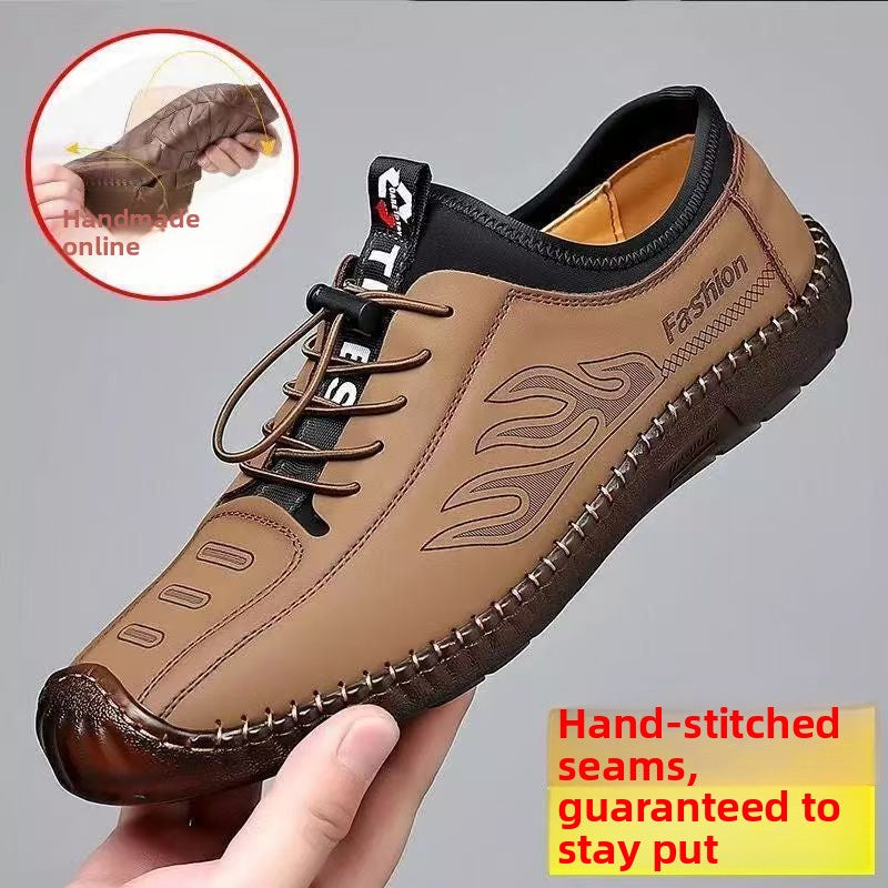 Summer men's soft leather casual shoes