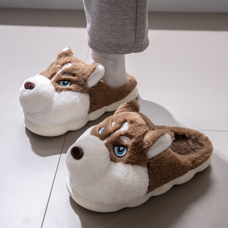 Erha Outer Wear Plush Warm Cotton Slippers for Men