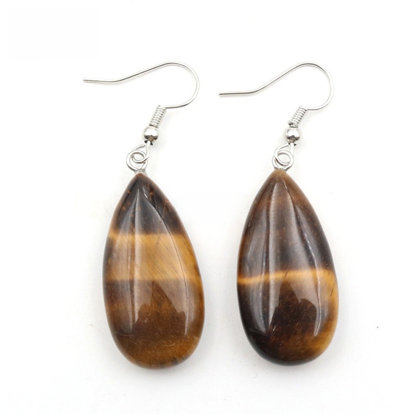 Natural Crystal Drop Earrings