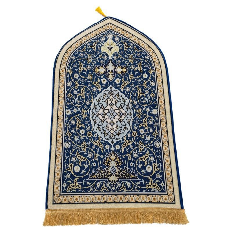 Thickened Diamond Velvet Prayer Mat with Tassels