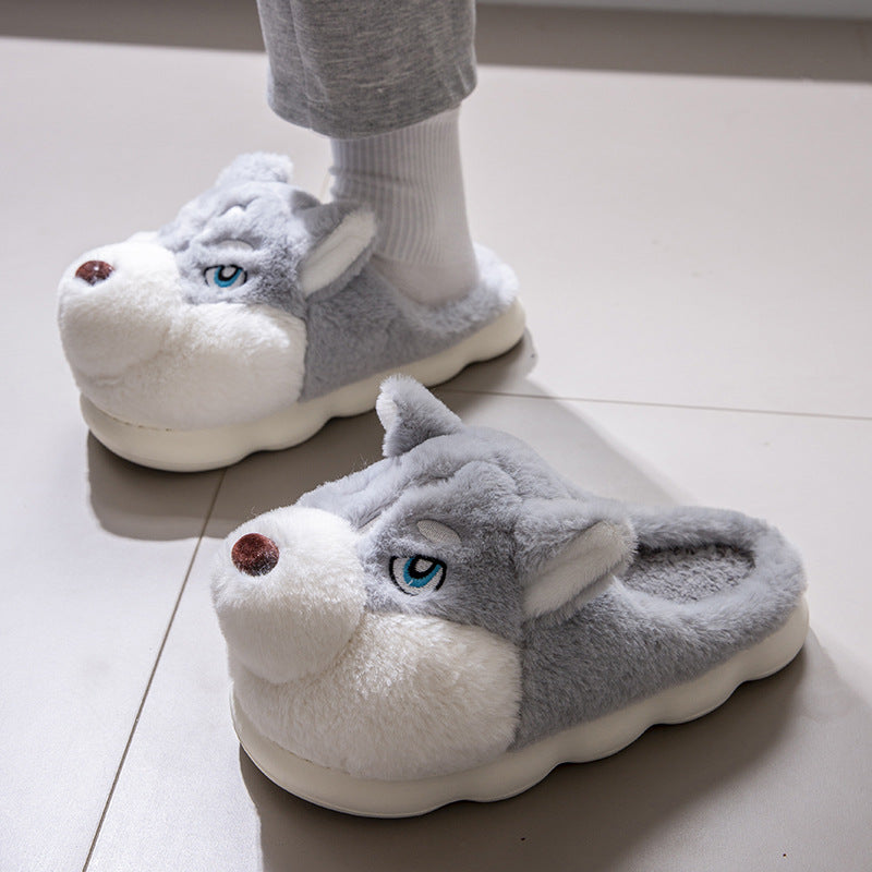Erha Outer Wear Plush Warm Cotton Slippers for Men