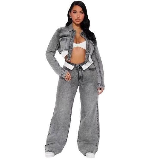 Women's short blouse and long pants set