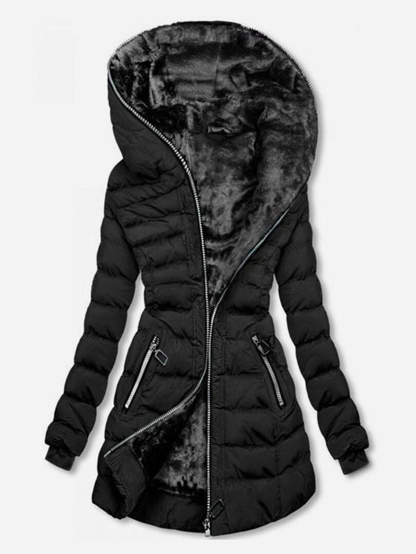 Coated long-sleeved warm fleece jacket