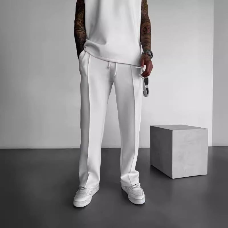 Loose straight-cut sports casual trousers