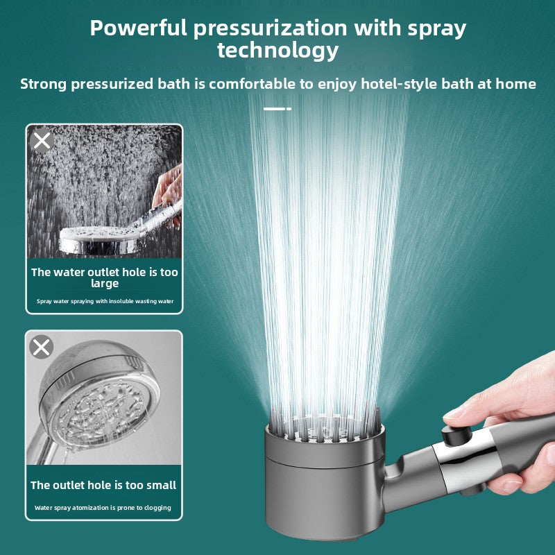 Powerful pressurized shower head for the bathroom