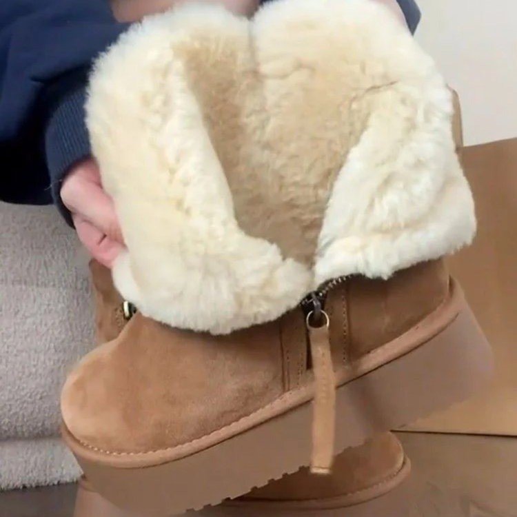 Fleece-Lined Winter Snow Boots