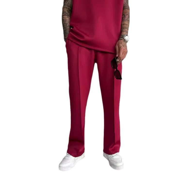 Loose straight-cut sports casual trousers