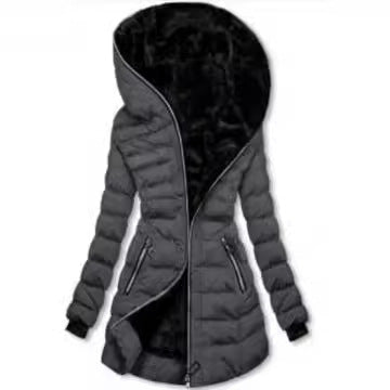 Coated long-sleeved warm fleece jacket