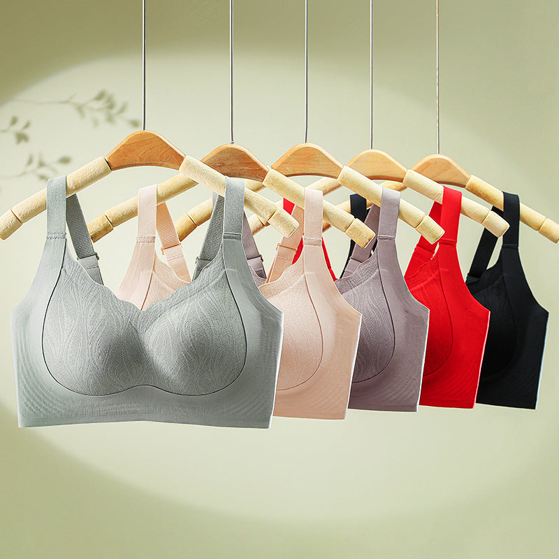 Big-breasted thin-cup lace adjustable non-magnetic women's underwear