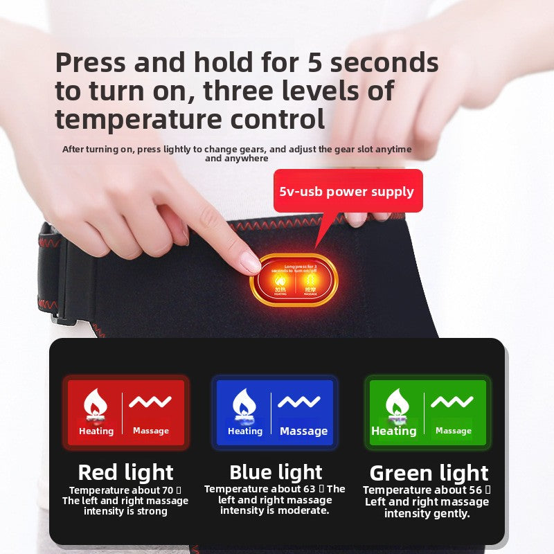Far-infrared electric heating hip protection and massage device