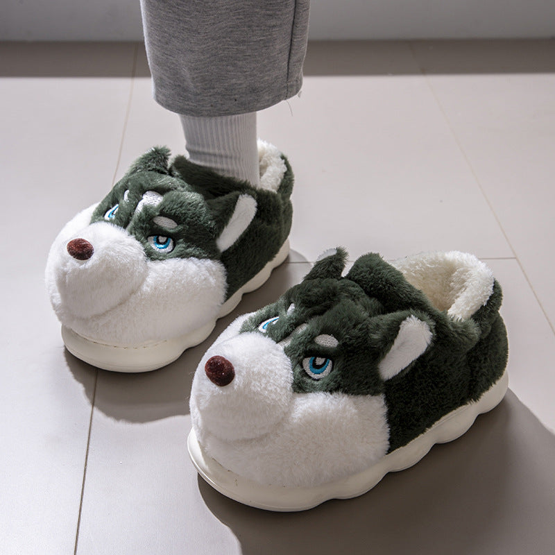 Erha Outer Wear Plush Warm Cotton Slippers for Men