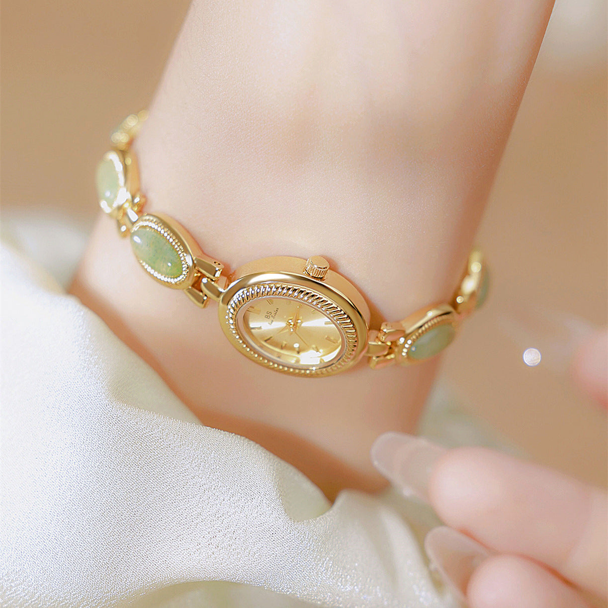 BS Natural Dongling stone and Hetian Jade high-end chain watch
