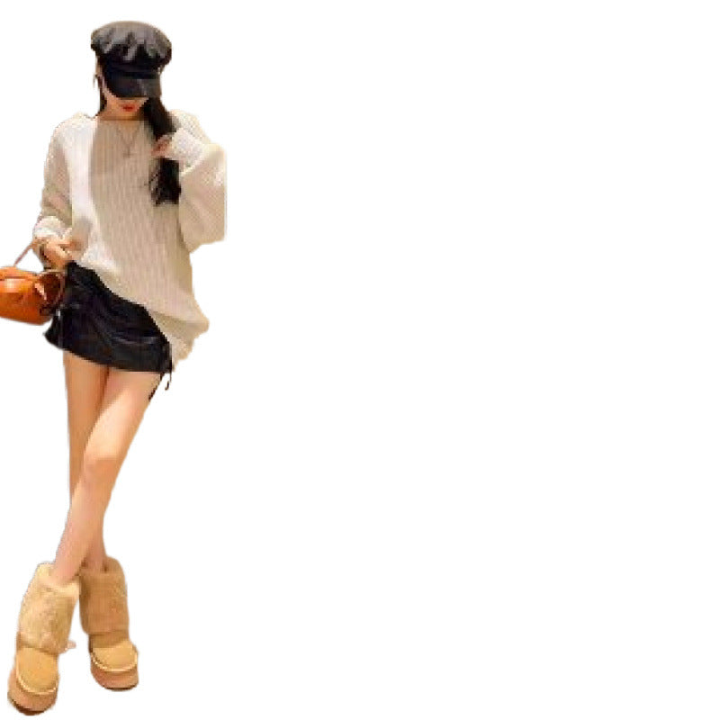 Women's Winter Fleece-Lined Snow Boots with Thick Sole