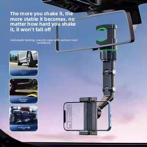 Car rearview mirror mobile phone bracket