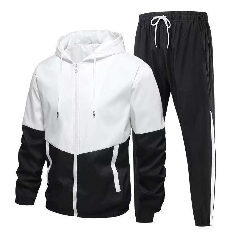 Ankle-Length Pants with Hooded Jacket Set