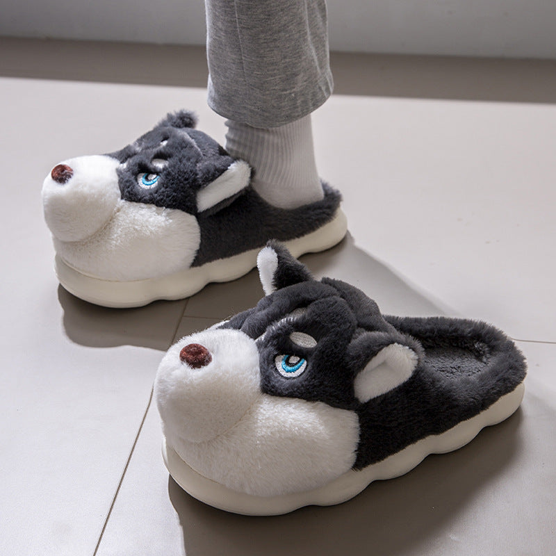 Erha Outer Wear Plush Warm Cotton Slippers for Men
