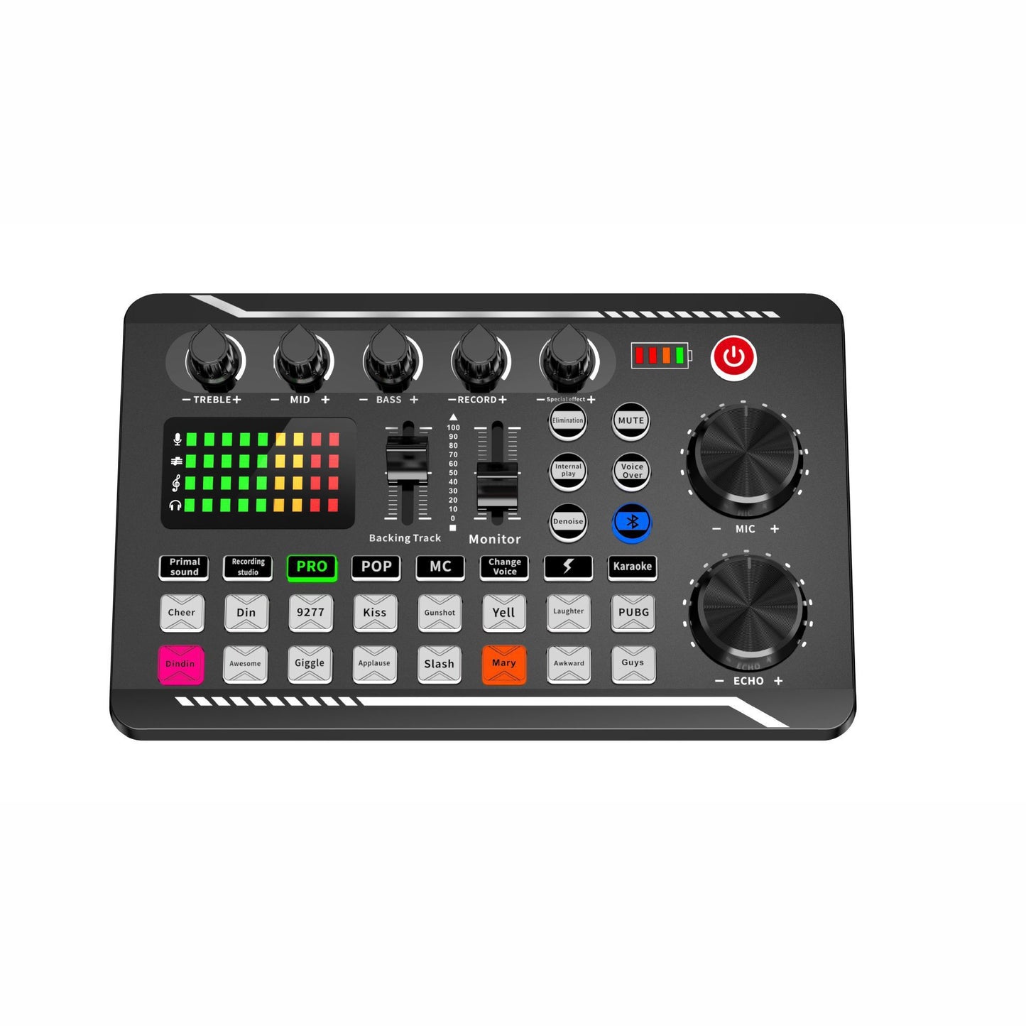 A complete set of live streaming sound card matching equipmentt