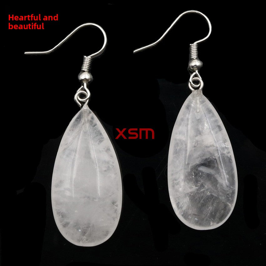 Natural Crystal Drop Earrings