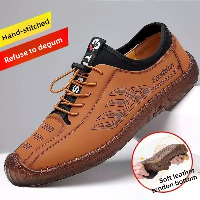 Summer men's soft leather casual shoes