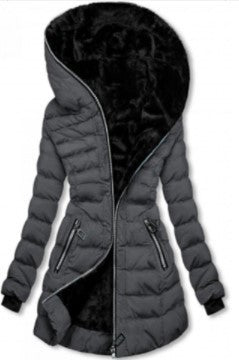 Coated long-sleeved warm fleece jacket