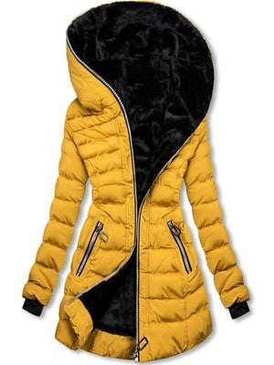 Coated long-sleeved warm fleece jacket