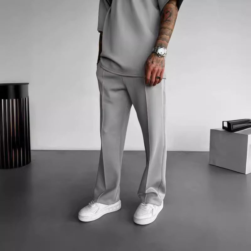 Loose straight-cut sports casual trousers