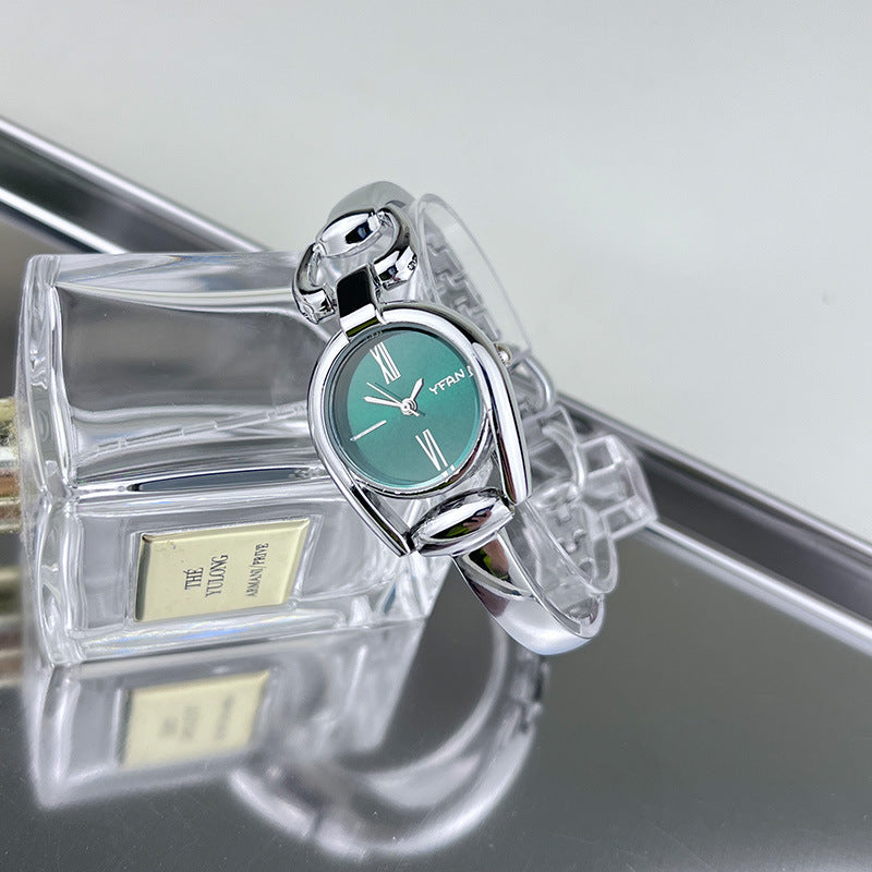 Vintage Button Bracelet Watch Fashion Quartz Women's Wristwatch.