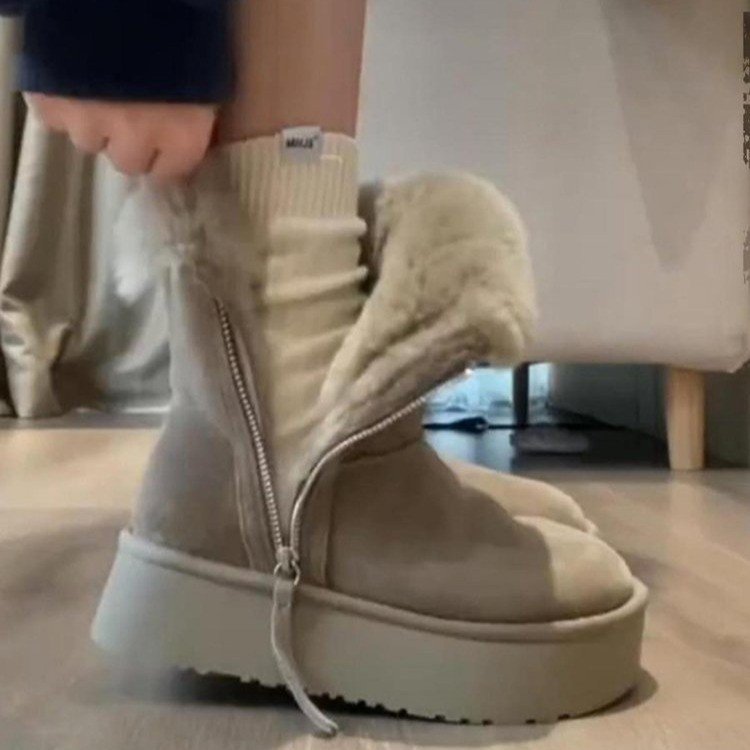 Fleece-Lined Winter Snow Boots