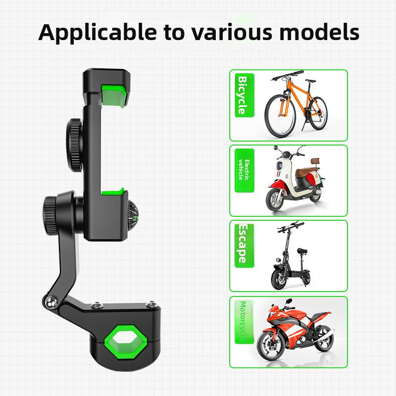 Bicycle flashlight anti-shedding mobile phone stand