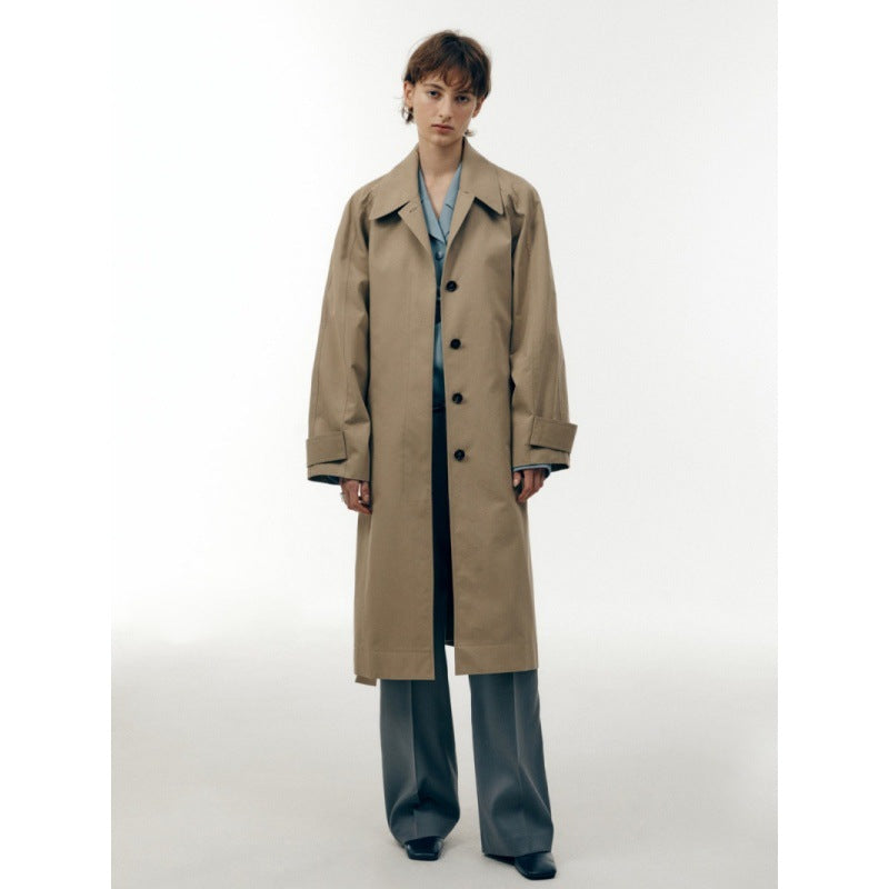 Women's Loose Mid-Length Cotton Windbreaker Jacket