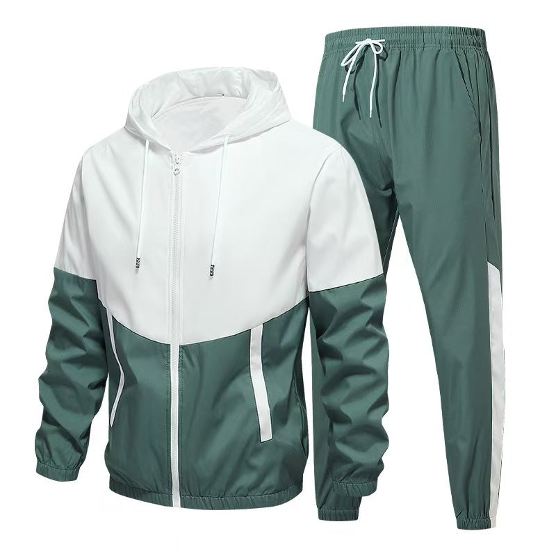 Ankle-Length Pants with Hooded Jacket Set