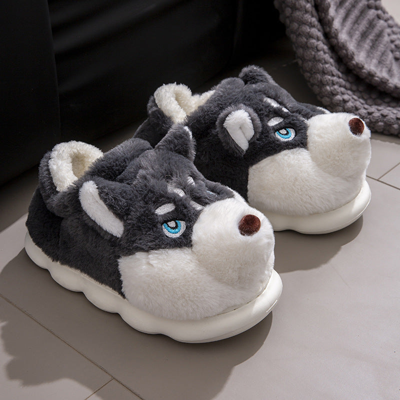 Erha Outer Wear Plush Warm Cotton Slippers for Men